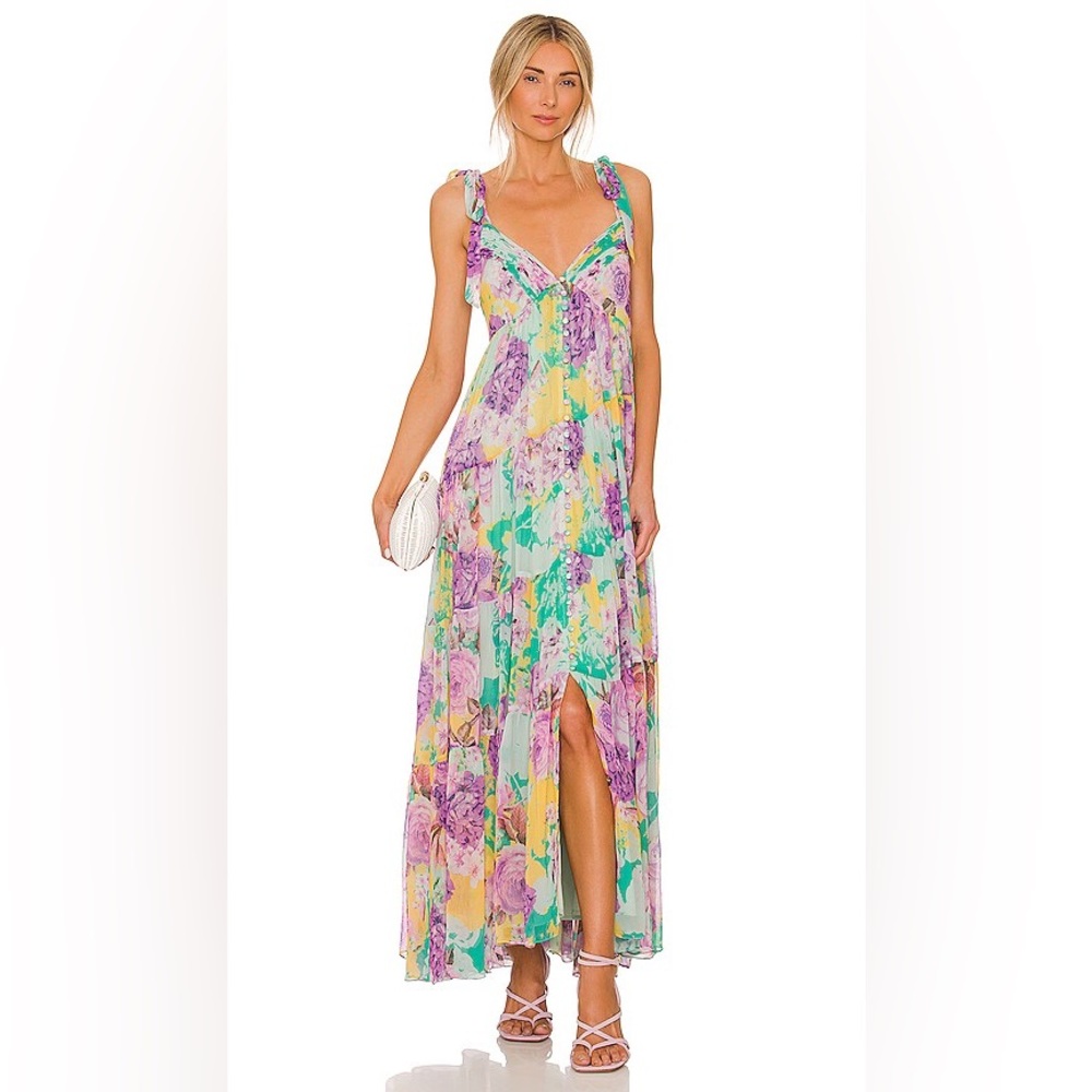 Rococo Sand - Ivy Maxi Dress in butter yellow & lavender